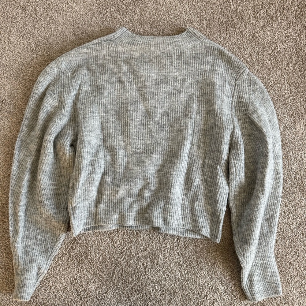 Topshop Light Gray Ribbed Sweater - Picture 3 of 4